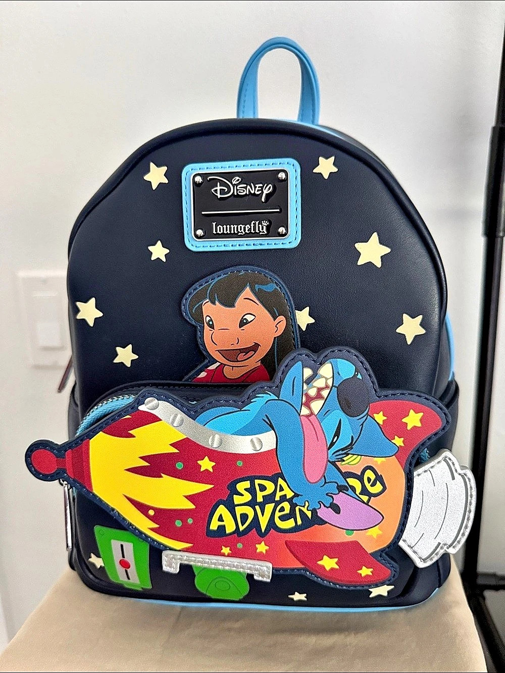 Loungefly Disney Lilo & Stitch Space Adventure Glow in the Dark Mini Backpack